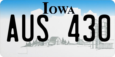 IA license plate AUS430