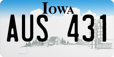 IA license plate AUS431