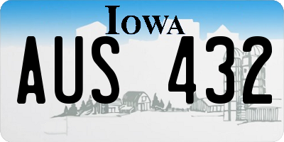 IA license plate AUS432
