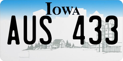 IA license plate AUS433