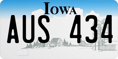 IA license plate AUS434