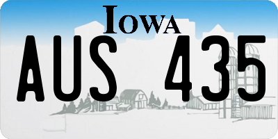 IA license plate AUS435