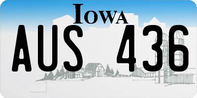 IA license plate AUS436