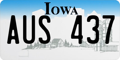 IA license plate AUS437