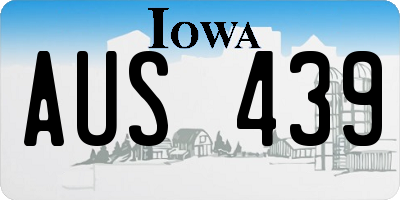 IA license plate AUS439