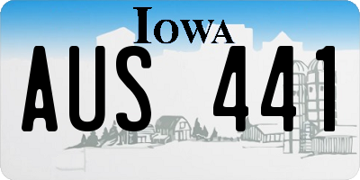 IA license plate AUS441