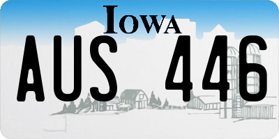 IA license plate AUS446