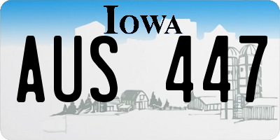 IA license plate AUS447