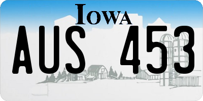 IA license plate AUS453
