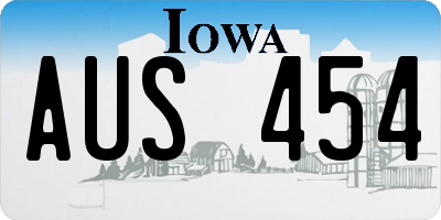 IA license plate AUS454