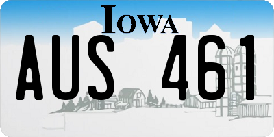 IA license plate AUS461