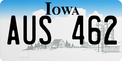 IA license plate AUS462