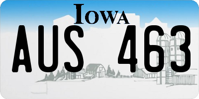 IA license plate AUS463