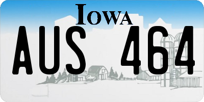 IA license plate AUS464