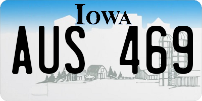 IA license plate AUS469
