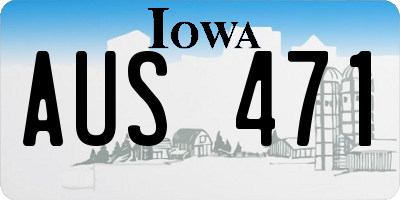 IA license plate AUS471