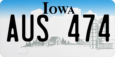 IA license plate AUS474