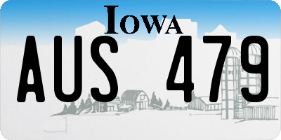 IA license plate AUS479