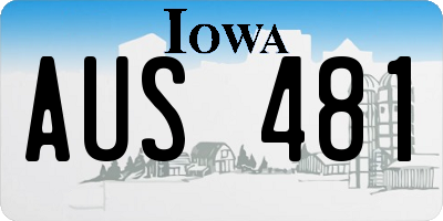 IA license plate AUS481