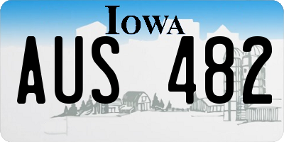 IA license plate AUS482