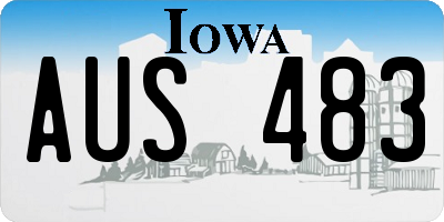 IA license plate AUS483