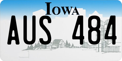 IA license plate AUS484