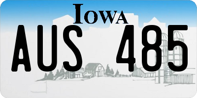 IA license plate AUS485