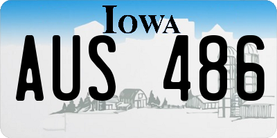 IA license plate AUS486
