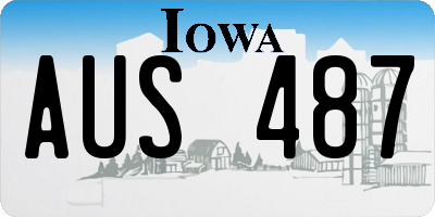 IA license plate AUS487