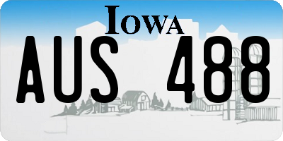 IA license plate AUS488