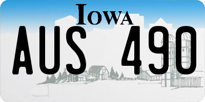 IA license plate AUS490