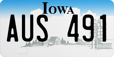 IA license plate AUS491
