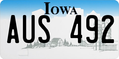 IA license plate AUS492