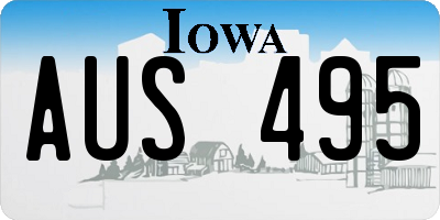 IA license plate AUS495