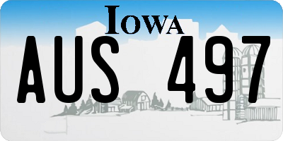 IA license plate AUS497