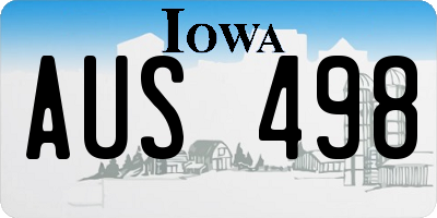 IA license plate AUS498