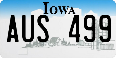 IA license plate AUS499