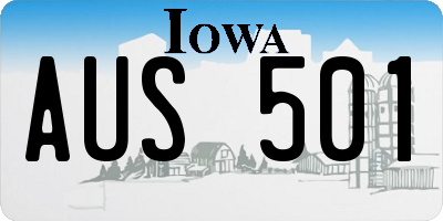 IA license plate AUS501