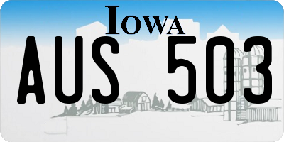 IA license plate AUS503