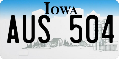 IA license plate AUS504