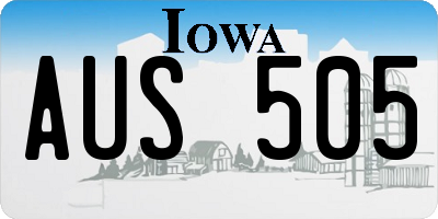 IA license plate AUS505