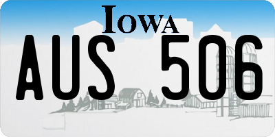 IA license plate AUS506