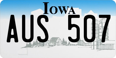 IA license plate AUS507