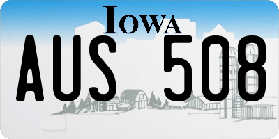 IA license plate AUS508