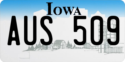 IA license plate AUS509