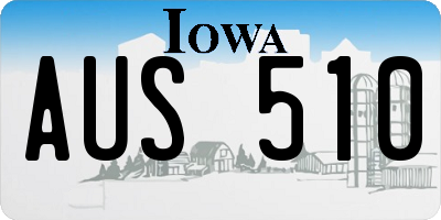 IA license plate AUS510