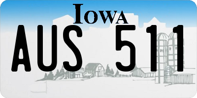 IA license plate AUS511