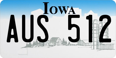 IA license plate AUS512