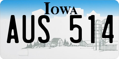 IA license plate AUS514