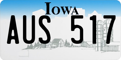 IA license plate AUS517